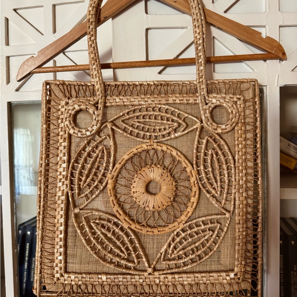 🛑SOLD🛑 Vintage Raffia Straw Boho bag
